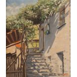 CHITI MARIO ( Italian , XX century) PERGOLA Oil on canvas , cm . 60 x 50 Signed lower right Label