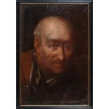 NORTH ITALIAN PAINTER, 18TH CENTURY OLD MAN PORTRAIT Oil on canvas laid on cardboard, cm. 36 x 25