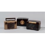 THREE RADIOS, 40'S-50'S with galalite boxes and with electrification. Brand 'Airline and