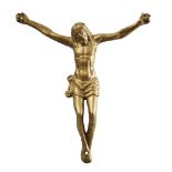 GILDED BRONZE FIGURE OF CHRIST, PROBABLY SPAIN 16TH CENTURY with completely open arms and legs bent.