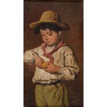 ITALIAN PAINTER, LATE 19TH CENTURY CHILD WITH BREAD Oil on panel, cm. 31 x 18 Signed 'Rossi', bottom