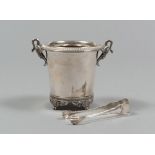 SILVER BUCKET, ITALY FIRST HALF 20TH CENTURY smooth body, with decorations on the basis of plant