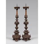 A PAIR OF CANDLESTICKS, VENETIAN LATE 17TH CENTURY h. cm. 79.