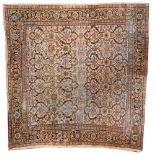 RARE MAHAL CARPET, LATE 19TH CENTURY with a rosette design patterns within a secondary branches