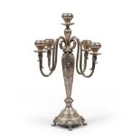 SILVER CANDLESTICK, ITALY EARLY 20TH CENTURY Measures cm. 44 x 30, weight gr. 1340.