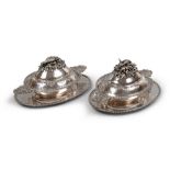 A PAIR OF SILVER TUREENS, PUNCH MOSCOW 1778 Title probably 875/1000. Measures tureens cm. 17 x 36