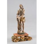 WOOD SCULPTURE OF TIED CHRIST, PROBABLY NAPLES 18TH CENTURY in full polychrome. Carved gilded wooden