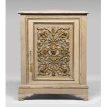 WHITE LACQUER AND GOLD CORNER-CUPBOARDS, ELEMENTS OF LATE 18TH CENTURY Measures cm. 102 x 80 x 40.