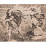 BARTOLOMEO PINELLI (Rome 1781 -1835) DIANE AVENGES THE DEATH OF CAMILLA Etching, cm. 29,5 x 36