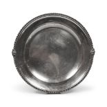 SILVER PLATTER, ITALY, MILAN, FIRST HALF OF 20TH CENTURY Diameter cm. 37, weight gr. 1200.