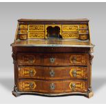 FINE WALNUT FLIP-TOP CABINET, ROME EARLY 19TH CENTURY inlaid with flowers motifs in purple ebony and