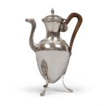 SILVER COFFEPOT, KINGDOM OF ITALY, GENOA EARLY 19TH CENTURY Measures cm. 31 x 22, gross weight gr.