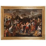 ROMAN PAINTER, 17TH CENTURY THE MARTYRDOM OF SAINT ANDREW Oil on canvas, cm. 98 x 133 Inscription '