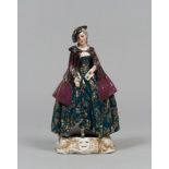 PORCELAIN FIGURE, L. FABRIS, VENICE LATE 19TH CENTURY representing woman in mask. Marks in red. h.