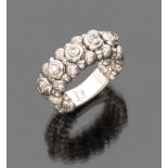 RING in white gold 18 kts., with five diamonds. Diamond ct. 0.25 ca., total weight gr. 8,70.