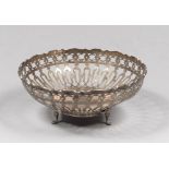 SILVER BOWL, ENGLAND, BIRMINGHAM 1922 with body entirely pierced to geometric motives and three