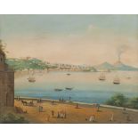 NEAPOLITAN PAINTER, 19TH CENTURY VIEW OF THE GULF OF NAPLES Gouache, cm. 48 x 59 Subtitle Signed 'N.