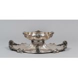 IMPORTANT SILVER CENTERPIECE, ITALY, MILAN 1934/1944 a smooth body with four tanks with large lobes.