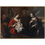 FLEMISH PAINTER, 17TH CENTURY THE MYSTICAL MARRIAGE OF HOLY CATHERINE Oil on canvas, cm. 59 x 80,5