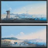 NEAPOLITAN PAINTER, LATE 19TH CENTURY NAPLES FROM POSILLIPO NAPLES FROM MERGELLINA A pair of