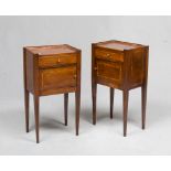 A PAIR OF BEECH-TREE BEDSIDES, PROBABLY GENOA 19TH CENTURY Measures cm. 80 x 42 x 30.