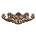 BIG CARVED WOOD FRIEZE, BAROQUE PERIOD with motifs to large acanthus leaves twisted curls and