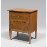 WALNUT-TREE SIDE TABLE, ITALY CENTRAL EARLY 19TH CENTURY two drawers on the front and obelisk