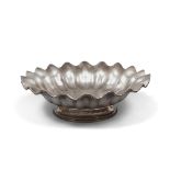 SILVER CENTERPIECE, PUNCH MIRACOLI, FLORENCE 20TH CENTURY Measurements cm. 9 x 34, weight gr. 950.