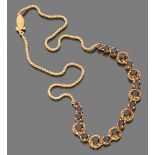 NECKLACE in yellow gold 18 kts., with seventheen pomegranates. Length cm. 43,00, total weight gr.