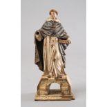 WOOD SCULPTURE OF SAINT DOMENICO, PROBABLY NAPLES 18TH CENTURY polychrome. Measures cm. 34 x 15 x 8.