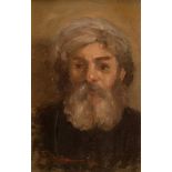 ITALIAN PAINTER, 20TH CENTURY MEN FACE Oil on panel, cm. 14 x 9 Signed ' A. John', bottom left