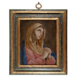 PITTORE NAPOLETANO, XVIII SECOLO MATER DOLOROSA Olio su vetro, cm. 55,5 x 45,5 PROVENIENZA