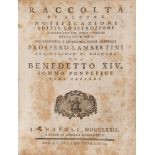 STORIA ECCLESIASTICA Raccolta di alcune notificazioni, editti ed istruzioni di Benedetto XIV,