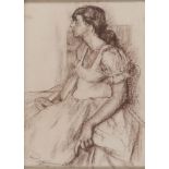 ANTONIO BRESCIANI (Napoli 1902 - 1998) Ballerina a riposo Carboncino su carta, cm. 56 x 39 Firma