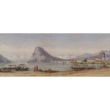 GABRIELE CARELLI (Napoli 1820 - Londra 1900) VEDUTA DEL LAGO MAGGIORE Acquerello su carta, cm. 15