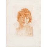 PITTORE ITALIANO, INIZIO NOVECENTO Ritratto di Arline Ludovici, 1924 Sanguigna su carta, cm. 58 x 43