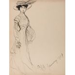 PITTORE EUROPEO DEL NOVECENTO Dama con cappello, 1908