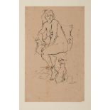 ANTONIO SCORDIA (Santa Fè 1918 - Roma 1989) Nudo seduto con cagnolino, 1945