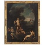 CARLO MARATTI, bottega di (Camerano 1625 - Roma 1713) PAESAGGIO CON DIANA E ATTEONE