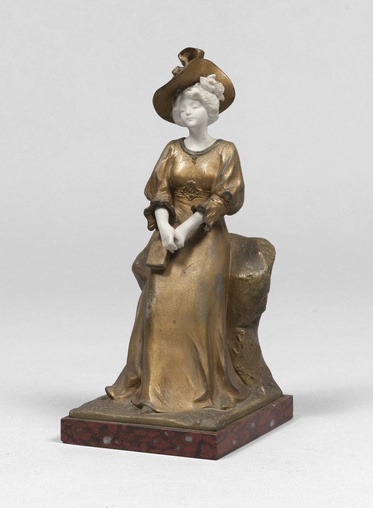 SCULTORE FRANCESE, INIZI XX SECOLO DONNA SEDUTA