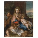 PITTORE FRANCESE, FINE XVIII SECOLO SACRA FAMIGLIA CON SAN GIOVANNINO