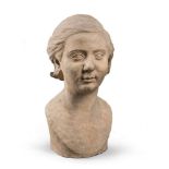 SCULTORE ITALIANO DEL NOVECENTO Volto di donna, 1936 Terracotta, h. cm. 45 Firmato e datato 'L.