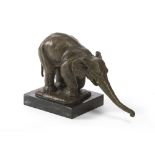 REMBRANDT BUGATTI, att. a (Milano 1884 - Parigi 1916) Elefante Scultura in bronzo, cm. 17 x 30 x