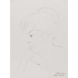 EMILIO GRECO (Catania 1913 - Roma 1995) Volto femminile, 1983 China su carta, cm. 71 x 52 Firma,