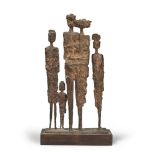 PINO CONTE (Palo 1911 - 1997) La famiglia Scultura in bronzo, cm. 43 x 23 x 6 Firma sulla base