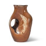 AGENORE FABBRI (Quarrata 1911- Savona 1998) Vaso in terracotta, smaltata a due colori lucido con