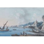 NEAPOLITAN PAINTER, 19TH CENTURY COASTLINE WITH BOATS AND FIGURES