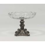 SILVER SHELF, PROBABLY VIENNA LATE 19TH CENTURY with cup in CRYSTAL cut and base hurled to motives