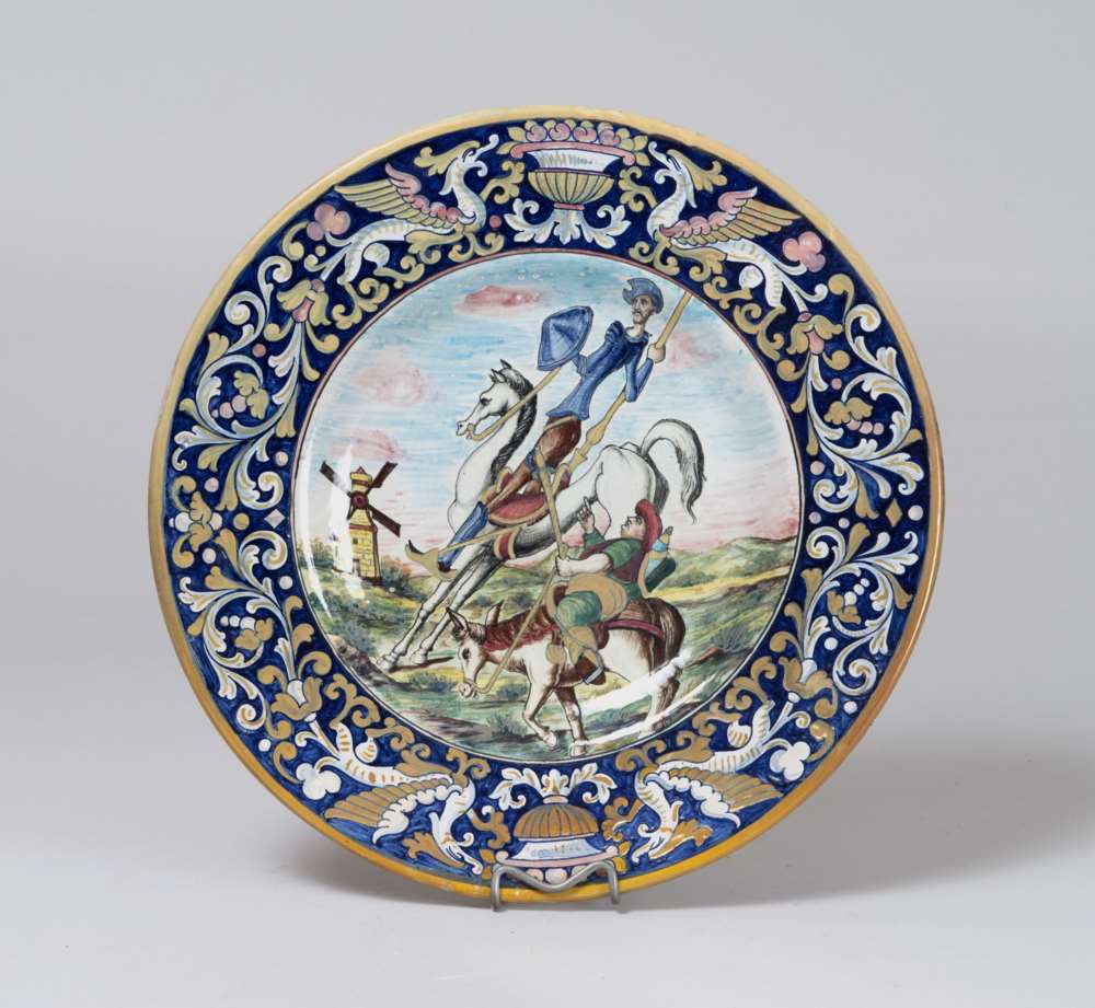 CERAMIC DISH, ALBERTO RUBBOLI GUALDO TADINO, FIRST HALF 20TH CENTURY in polychrome, decorated to