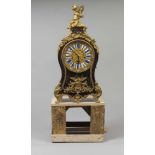 CARTEL CLOCK, FRANCE NAPOLEON III PERIOD with box in wood of however with inlays in silvered metal